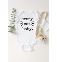 Unisex Bebek Beyaz Crazy Cat Baby Çıtçıtlı Body