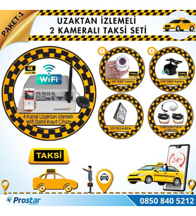 Taksi Kamera Seti 1 Uzaktan Izlemeli 2 Kameralı Wifi 500 Gb Harddisk Dahil
