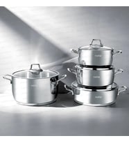 Nehir Silver Klasik 8 Parça Çelik Tencere Seti