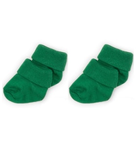 Novibaby 2'li Bambu Bebek Çorap I Pine Green I 0-6 ay I Yeşil Yenidoğan Bebek Çorabı (Karışık)