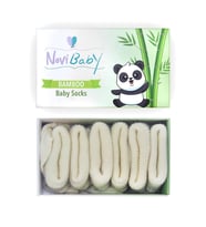 Novibaby 3'lü Bambu Yenidoğan Bebek Çorap I Ecru I 0-6 ay (Karışık)