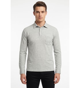 Erkek Gömlek Yaka Cepli Klasik Kalıp Sweatshirt 5304 BGL-ST05540