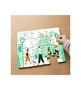 Şehirde İnsanlar Tasarımlı 24 Parça Ahşap Çocuk Puzzle MPK0886