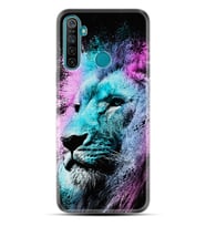 Realme 5i 5 Pro 6i 7 Pro 8 Kılıf Desemli Silikon Pink Blue Leon 1603