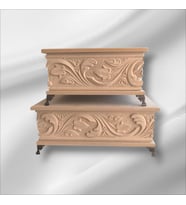 Ahşap- Ham Mdf- Desenli-takı-makyaj-aksesuar-çok Amaçlı- Ayaklı- 2li Dekoratif Kutu