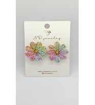 Aurora Pastel Hasır Çiçek Küpe