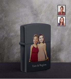 Kişiye Özel Bride To Be Bekarlığa Veda Karikatürlü UV Baskılı Siyah Benzinli Çakmak Mod4