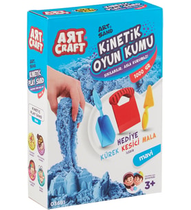 Craft 03691 Aksesuarlı Kinetik Oyun Kumu, Mavi, 1000 gr