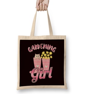 Gardening Girl Gardener Garden Landscaper Plants Flowers Bez Çanta Uzun Saplı