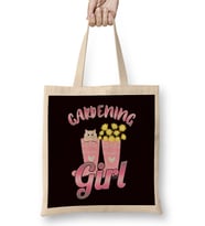 Gardening Girl Gardener Garden Landscaper Plants Flowers Bez Çanta Uzun Saplı