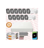 Provzen Hikvision 11'li Full HD Güvenlik Kamerası Set 7/24 Renkli, Mikrofonlu, Olay Anında Bildirim