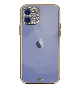 Pilelistore   iPhone 12 Kılıf Liva Taşlı Silikon - Beyaz