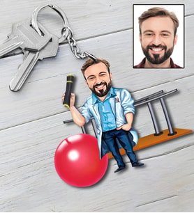 Kişiye Özel Fizyoterapist Tasarımlı Karikatür Anahtarlık 106