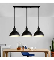 RİOLİGHT RETRO,RUSTİK,VİNTAGE SİYAH 3XE27 DUYLU METAL MASA ÜSTÜ SIRALI AVİZE TABAN UZUNLUĞU:60CM