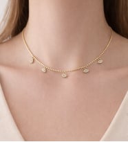 14 Ayar Altın Kaplama Top Zincir Detaylı Sallantılı Göz Kolye