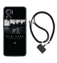 Xiaomi Redmi Note 11E Kılıf Silikon Boyun Askılı İpli Desenli Silikon New York 1612