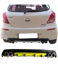 Hyundai i20 Sarı Difüzör Çiftli Yuvarlak Egzoz Görünümlü D Tip Difizör