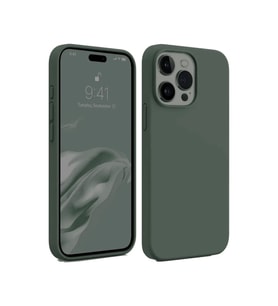 Apple iPhone 15 Pro Max Kılıf First Silikon - Koyu Yeşil