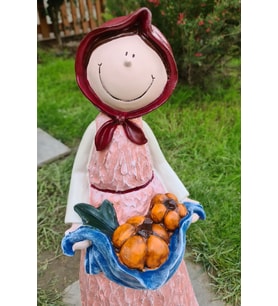 Ella's Design Studio Kabak Tutan Kadın Heykeli, Garden Bahçe Koleksiyonu, Bahçe Heykelleri Dekorasyon