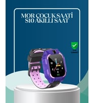 S10 Mor Çocuk Takip Saati Elektronik Bariyer Sesli Mesaj Destekli