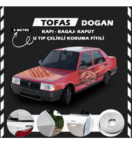Tofaş Doğan Oto Araç Kapı Koruma Fitili 5metre Parlak Beyaz Renk