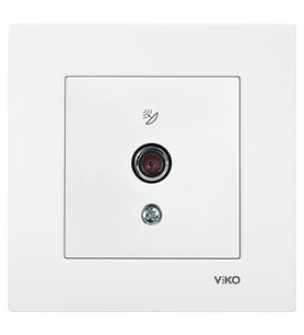 VİKO Karre Uydu Prizi F Konnektörlü Geçişli (10dB) Beyaz (Çerçevesiz) 90967X38 VİKO