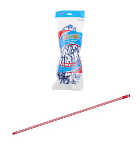 Elmop PM01 Yedek Pamuklu Mikrofiber Islak Vidalı İpli Mop Paspas Takımı - 1 Adet