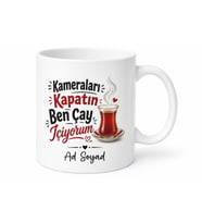 Kameraları Kapatın Ben Çay İçiyorum Online Toplantı Esprili Kupa Bardak Hediye