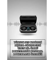 Mey İthalat® Kablosuz Bluetooth Kulaklık Kordon Hediyeli Akıllı Saat Nabız Ölçer Uzun Pil Ömrü