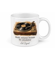 Eski Plakları Dinleyenlere Pikap ve İğne Nostalji Çay Kupası Hediye Bardak