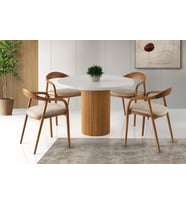 Nova Defne Ağaç Oval Mutfak Masa Takımı 110 cm (Natural)