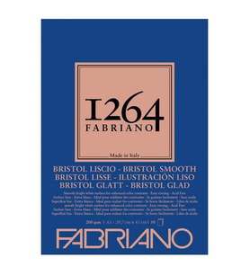 Fabriano 1264 Bristol Smooth Çok Amaçlı Pürüzsüz Blok 200 gr A3 50 yp 