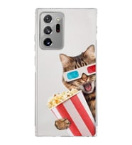 PrintiFy Samsung Galaxy Note 20 Ultra ile Uyumlu Kedi 1 Kamera Korumalı Şeffaf Kılıf