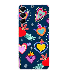 PrintiFy Samsung Galaxy M14 ile Uyumlu Retro Color 3  Kamera Korumalı Şeffaf  Kılıf