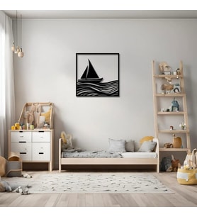 Dekoratif Metal Sanatı Yelken (Sail) Metal Duvar Tablosu Doğal