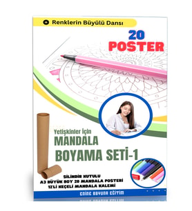 Mandala Boyama Seti-1 (20 Süper POSTER MANDALA)