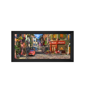Manzara Temalı Kanvas Tablo 80 x 110 cm Siyah Çerçeve