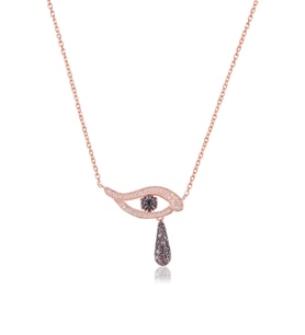 EMILIANO JEWELLERY 925 AYAR GÜMÜŞ ZİRKON TAŞLI GÖZ KOLYE