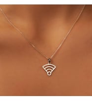 Kişiye Özel 925 Ayar Gümüş Wifi Sembol Kolye
