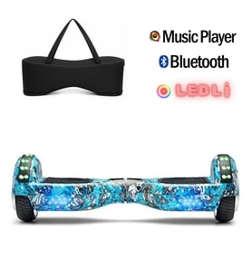 Elektrikli Kaykay Hoverboard Full Ledli Bluetooth Hoparlörlü 6.5 Inch Çanta Hediyeli D20