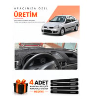 RENAULT CLİO SYMBOL AİRBAGSİZ (2002-2008) Uyumlu Torpido Koruma Örtüsü Oto Kılıfı - Siyah