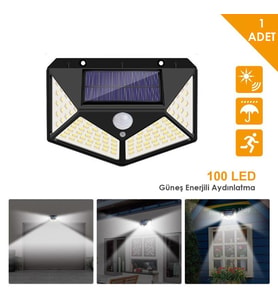 Technojet 100 Ledli Güneş Enerjili Bahçe Lambası Solar Hareket Sensörlü Şarj Olabilen