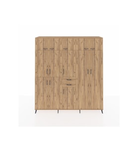 Hyperion Gardrop 10 Raflı 2 Çekmeceli 3 Askılı 220x44x243 Çam-Çam/Çam