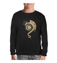 Dragon ve Ay Siyah Çocuk Sweatshirt