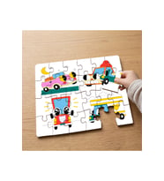 Eğlenceli Arabalar Tasarımlı 24 Parça Ahşap Çocuk Puzzle MPK0049