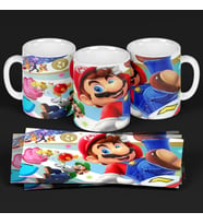 Mario Team - Temalı Porselen Kupa Bardak Karakter Hediyesi Özel Tasarım