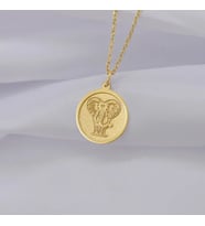 Kişiye Özel 925 Ayar Gümüş Minimalist Fil Figürlü Kolye (Gold)