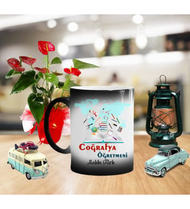 Coğrafya Öğretmeni Sihirli Kupa Bardak CRF01