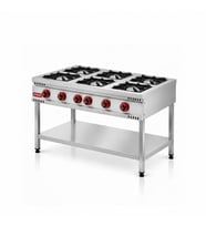 Silverinox Tüplü Taban Raflı 6 Gözlü Ocak