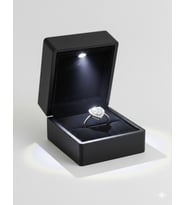 LED Işıklı Premium Kutu & Lüks Çelik Yüzük Kombini (Paslanmaz & Kararmaz-AYARLANABİLİR)